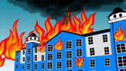 Ilustrasi Gedung Terbakar.